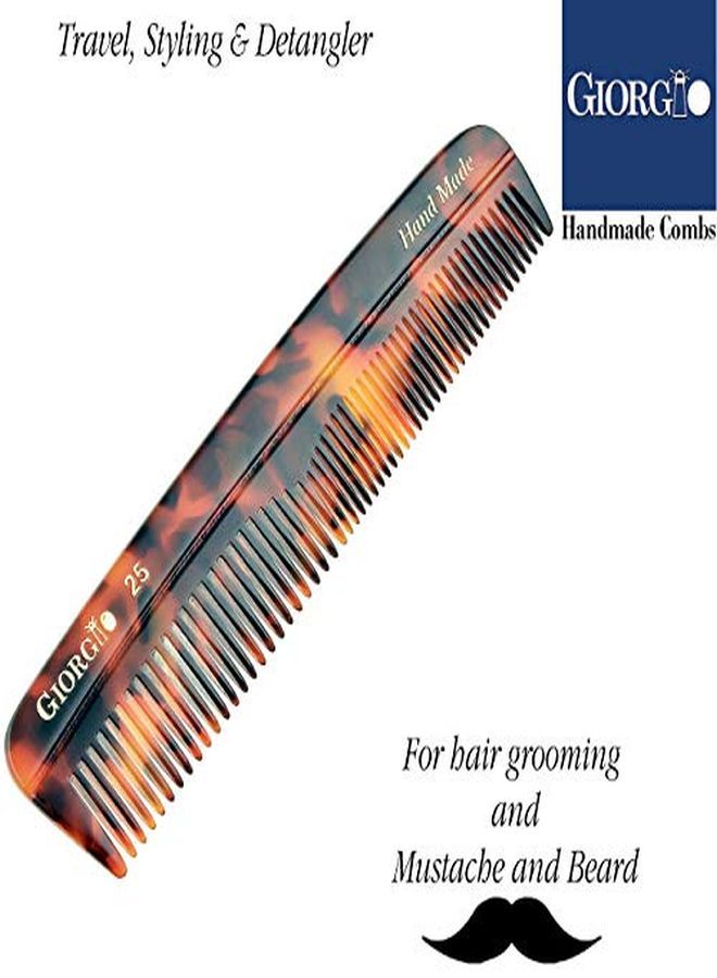 Giorgio G25 Double Tooth Small Hair Pocket Comb, Fine/Wide Tooth Comb For Hair, Beard And Mustache, Coarse/Fine Hair Styling Grooming Comb For Men, Women And Kids. Saw Cut Handmade And Polished - Image 5
