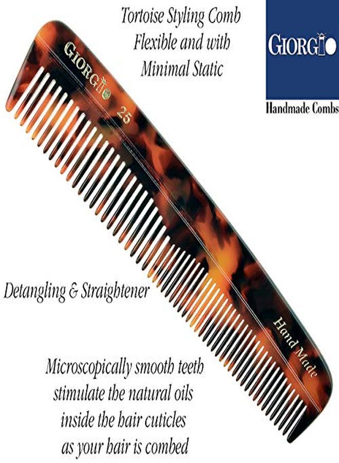 Giorgio G25 Double Tooth Small Hair Pocket Comb, Fine/Wide Tooth Comb For Hair, Beard And Mustache, Coarse/Fine Hair Styling Grooming Comb For Men, Women And Kids. Saw Cut Handmade And Polished - Image 4
