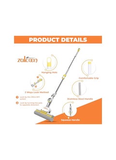 ZALCOON PVA Quadruple Rollers Sponge Mop 33cm, Super Absorbent Foam Sponge Mop | Telescopic Handle, Quick Release Mop-head | Household Cleaning Tool for Hardwood, Multi-Surface Hard Floors (Pack of 1) - pzsku/ZECB7B96D372EAC03875BZ/45/_/1739529001/153bb08c-b1bc-490b-8930-79d2b5e1bec8