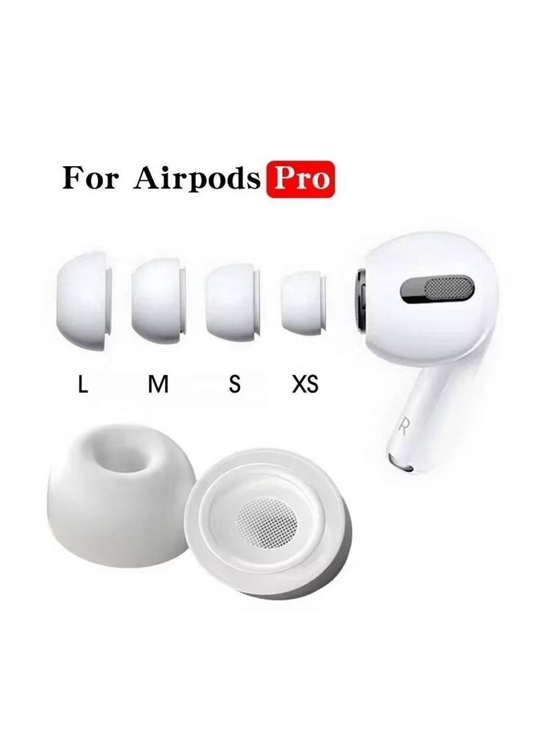 8-Piece White Silicone Ear Tips for AirPods Pro | 4 Sizes Included | Noise-Reducing Design  - Image 3