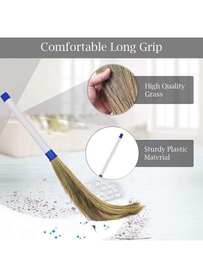 Zureni Zureni Sangini Traditional Grass Broom 39" Phool Jhaadu Comfortable Grip Broomstick with Sturdy Bristles Suitable for Households, Offices and Commercial Spaces Cleaning (Pack of 2, Random Colors)  - Image 4