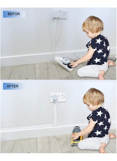 Alruht Cord Cover Raceway Kit White, 4m Cable Cover Channel, Paintable Cord Concealer System Cable Hider, Cord Wires, Hiding Wall Mount TV Powers Cords in Home Office  - Image 3