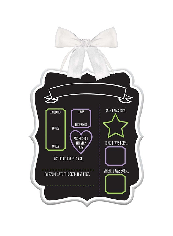 Amscan Baby Milestone Baby Shower Sign Ribbon Bow Hanger