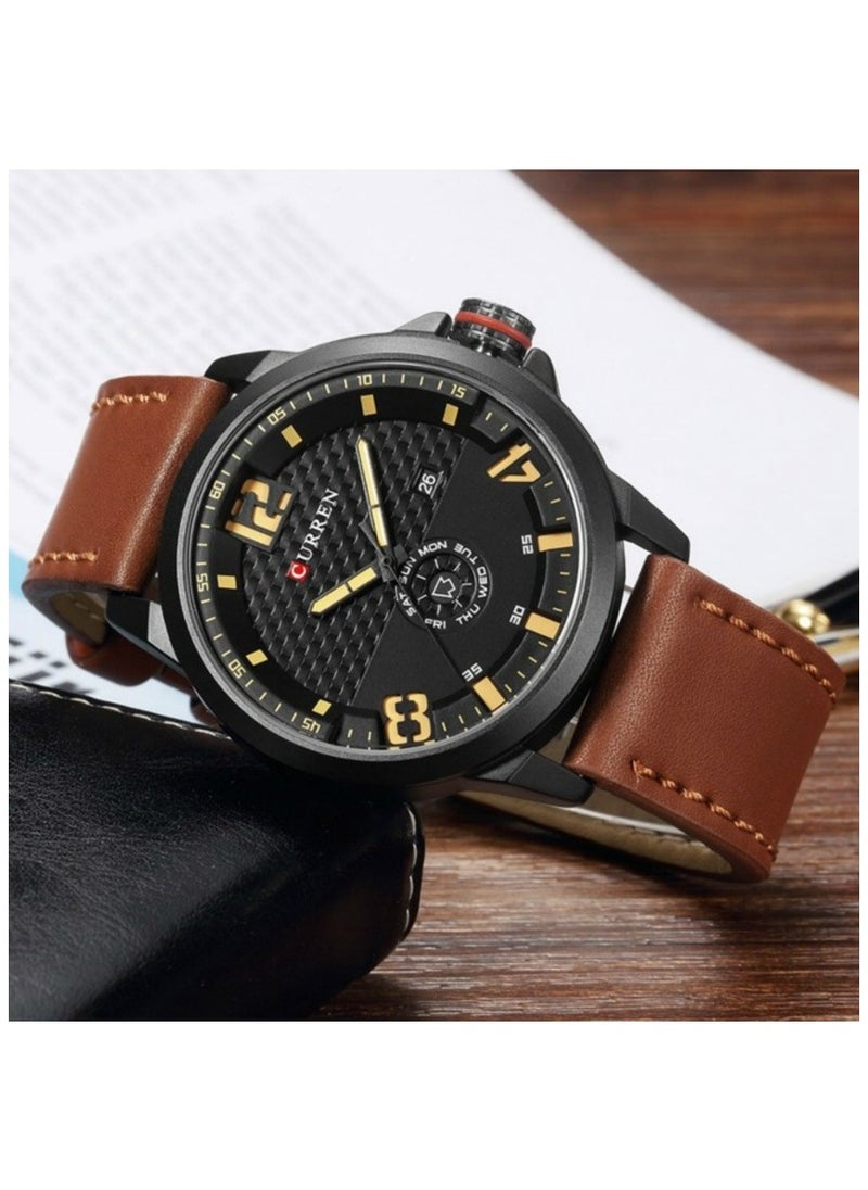 CURREN CURREN 8253 Original Brand Leather Straps Wrist Watch For Men  - Image 2
