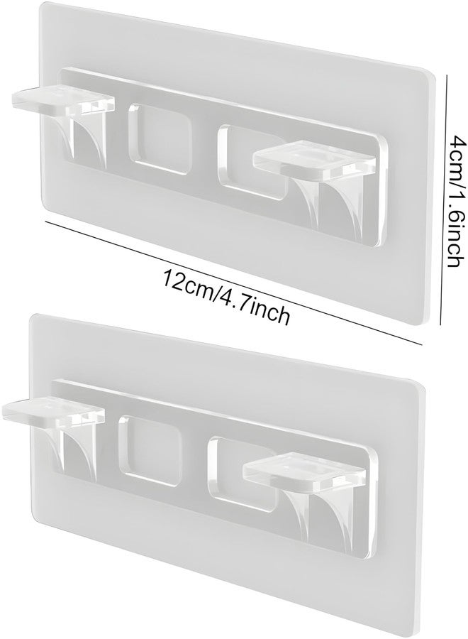 JIALTO Shelf Support Pegs - Innovative Punch-Free Plastic Brackets for Cabinet and Closet Shelves, Self-Adhesive Clips for Kitchen, Furniture, and Bookshelves (Partation Hook, 4) - Image 2