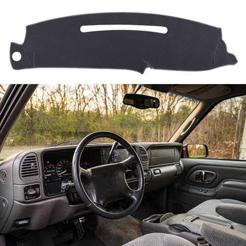 BLIBLIUNIT Dash Cover Custom Fit for 1997-2000 Chevy Chevrolet Silverado/GMC Sierra C1500 C2500 C3500 K1500 K2500 K3500, 1997-1999 GMC Yukon/Chevy Tahoe, Dashboard Cover Mat Pad(Gray) - Image 1