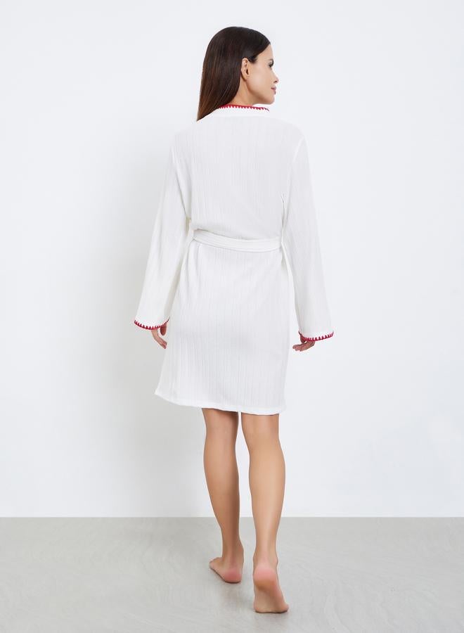 Styli Contrast Trim Belted Robe - Image 4