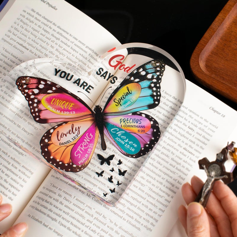 Olicard Christian Gifts for Women Birthday, Butterfly Inspirational Gifts for Women Friends, Mom, Sister, Coworker, Catholic Female, Religious Spiritual Gift, Home Christian Decor Sign - Image 5