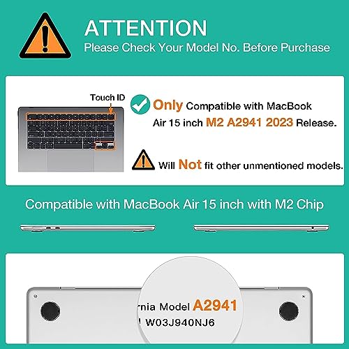 MOCA Compatible Case for MacBook Air 15 inch M5 2026 2025-2023 M4 M3 M2,A3448 A3241 A3114 A2941, Protective Plastic Hard Shell Case Cover for Air 24 - Image 2