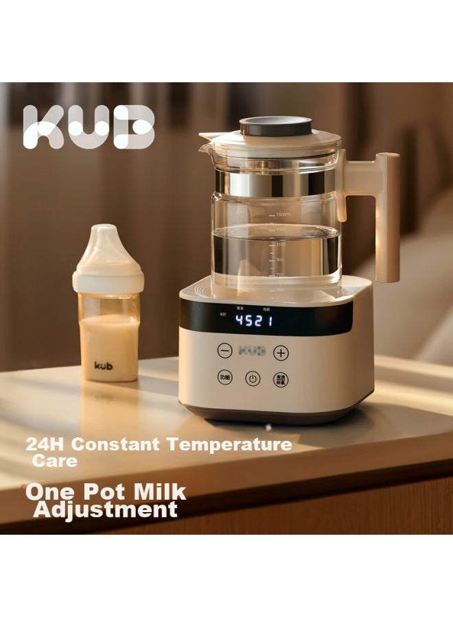 Kub Constant Temperature Hot Water Kettle, Milk Thermometer, Smart Milk Warmer, Milk Maker, Health Pot, Beige 1.5l - Image 1