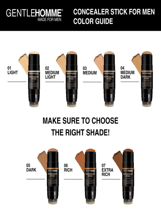 Gentlehomme - Concealer Stick - Men’s 2-in-1 Concealer & Brush - For Blemishes, Dark Circles, Scars, Acne & Uneven Skin Tones - Natural Finish - All Skin Types - Vegan - Rich - 1 Stick - Image 5