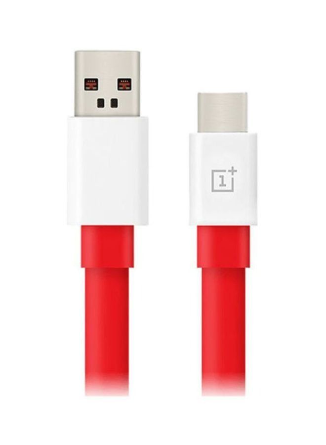 OnePlus One Warp Charge Type-C Cable 1 meter Red/White - Image 2