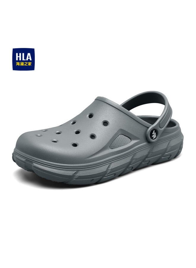 Hla Men'S Soft Bottom Slip-On Hole Shoes Haalxm2Ebk033 Grey 42/43 Dual Code