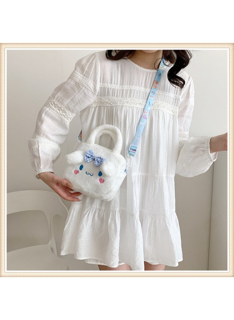Sanrio Sanrio Plush cartoon small square bag hand-held crossbody toy bag  - Image 1