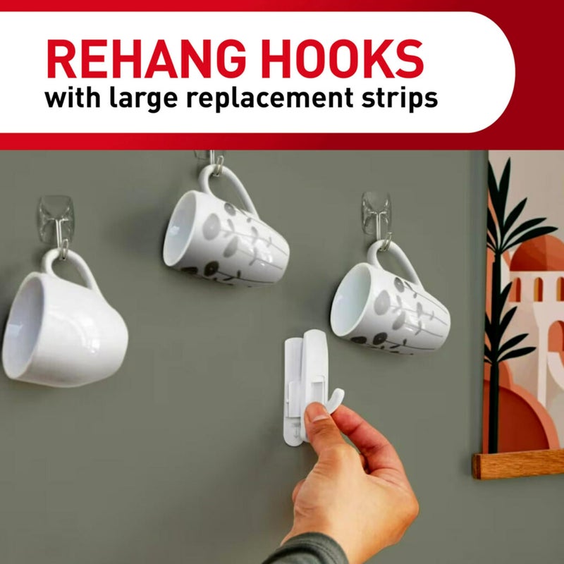 Command Indoor Small Replacement Strips, 64 Strips, Damage-Free Wall Hanging, Re-Hang Small Hooks for Home and Wall Decor, Holds up to 1 lb, White Adhesive - Image 3