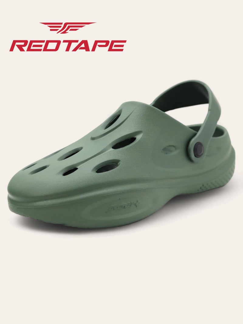 Red Tape Men's Stunner Comfortable Clogs || Sandals with Adjustable Back Strap for Men Olive Green - Image 2