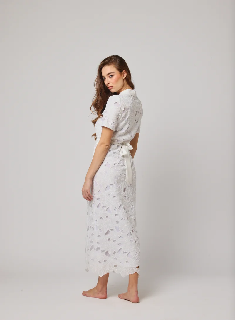 Ashita Fernandes Lace Button-Front Dress