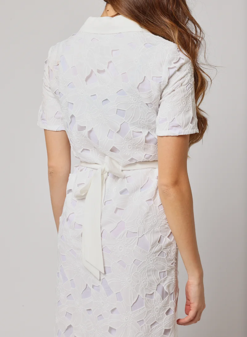 Ashita Fernandes Lace Button-Front Dress