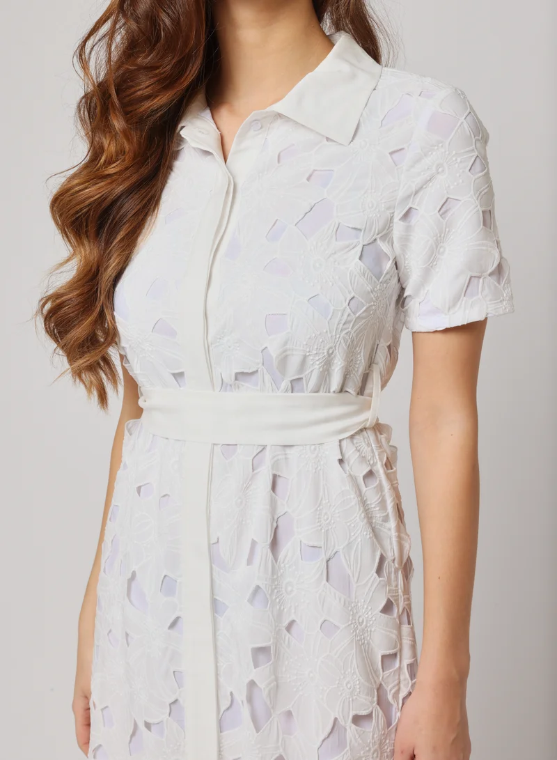Ashita Fernandes Lace Button-Front Dress