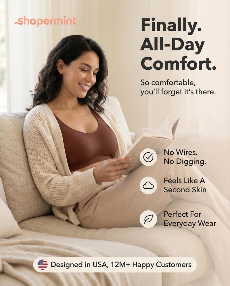 SHAPERMINT Wireless Bras for Women No Underwire â€“ Small to Plus Size Bralettes with Support and Natural Lift - Image 2