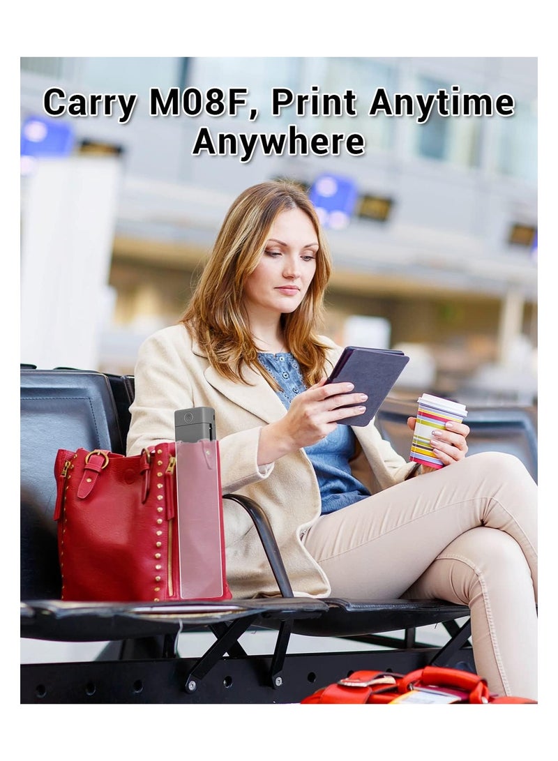 طابعة حرارية محمولة تعمل بتقنية Bluetooth اللاسلكية M80F-A4 ، طابعة مدمجة بدون حبر للسفر ، دعم الهاتف والكمبيوتر المحمول ، طابعات صغيرة للاستخدام المنزلي مركبات الإستنسل المدرسي المكتبي - Image 4