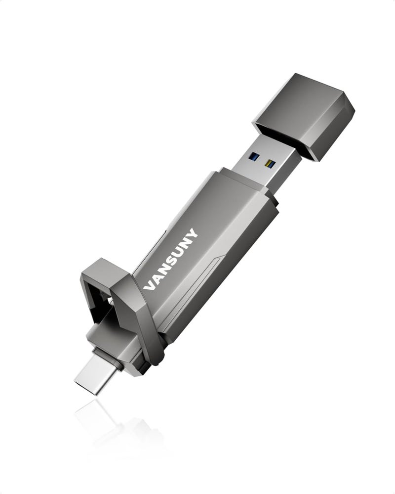 فانصوني 256 جيجابايت خارجي نوع C SSD + USB A 3.2 Gen2 - SSD محمول بسرعة تصل إلى 1000 ميجابايت/ثانية - 256 جيجابايت قرص صلب للابتوب والتابلت - Image 1