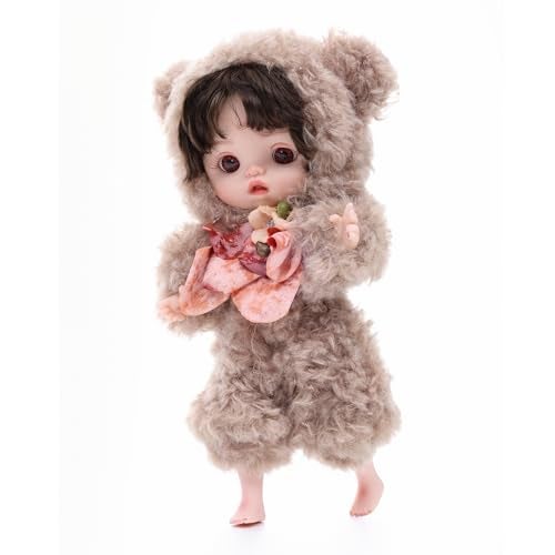 Cloveray Reborn Baby Doll 10 Inch Lifelike Full Vinyl Girl in Cozy Brown Bear Outfit Comfort Collectible Doll Gift for Girls - Image 5