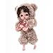 Cloveray Reborn Baby Doll 10 Inch Lifelike Full Vinyl Girl in Cozy Brown Bear Outfit Comfort Collectible Doll Gift for Girls - Image 4