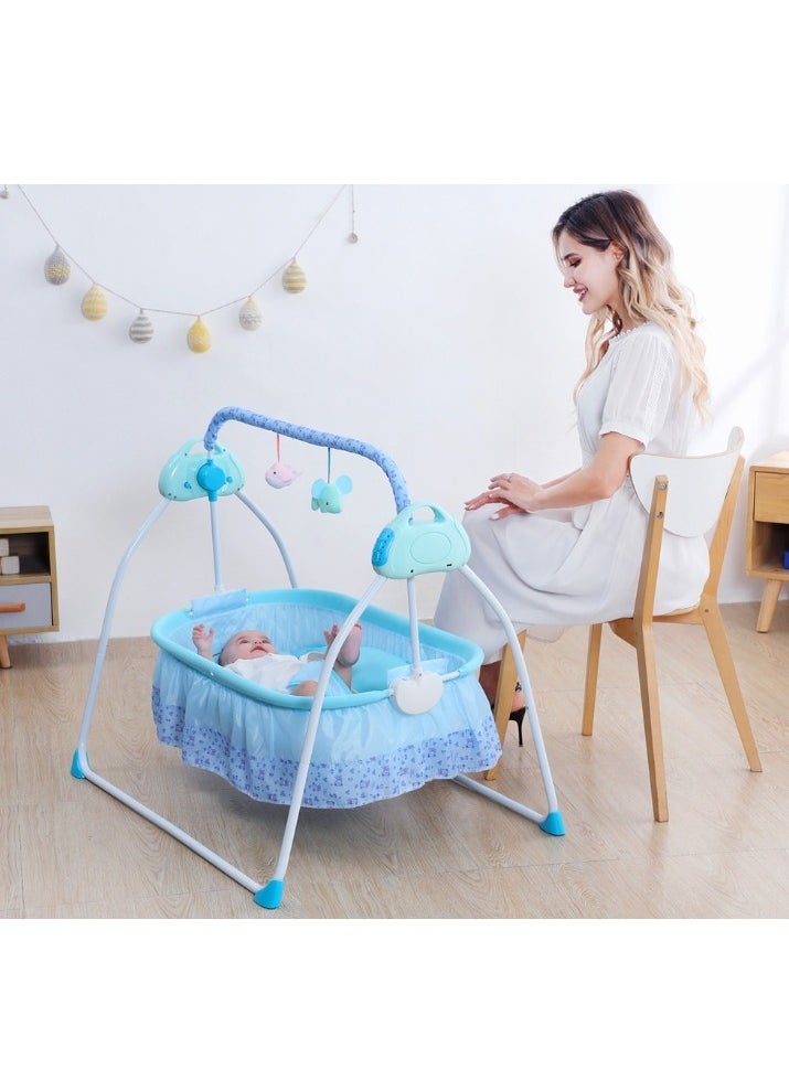 Generic - Electric Rocking Bassinet for Baby Baby Crib Adjustable 5 Gear Auto-Swing Newborn Bed with Remote Control，Musical Toy,Mosquito Net and Comfortable Mattress - Image 1