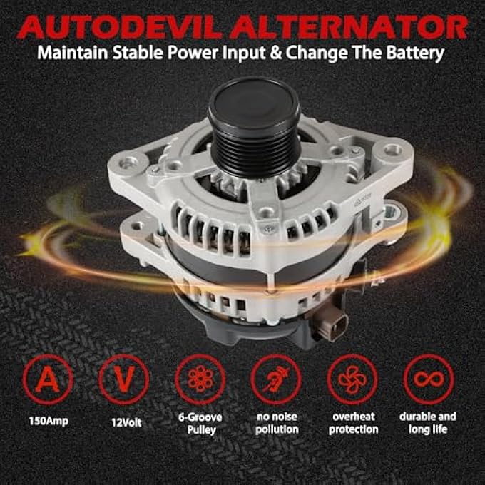 Autodevil 11326 Alternator 130Amp 12V Compatible with Venza 2007-2018 OE 270600P210, 270600P240, 270600P241, 270600P24184, 1042105510 - Image 4