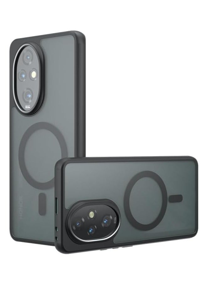 general Magnetic Case Compatible with Honor 200 Pro 5G, Frosted Armor Back Cover Airbag Shockproof TPU Bumper Matte Transparent Cover Support Wireless Charging - Image 1