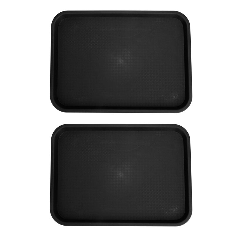 Multipurpose Food Tray: Black Food Grade PP - Save Space Stackable Design, Anti Slip Patterned Surface, High Temperature Resistant for Home Kitchen Storage, Meal Prep And Serving - Image 3
