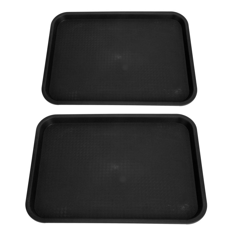 Multipurpose Food Tray: Black Food Grade PP - Save Space Stackable Design, Anti Slip Patterned Surface, High Temperature Resistant for Home Kitchen Storage, Meal Prep And Serving - Image 4