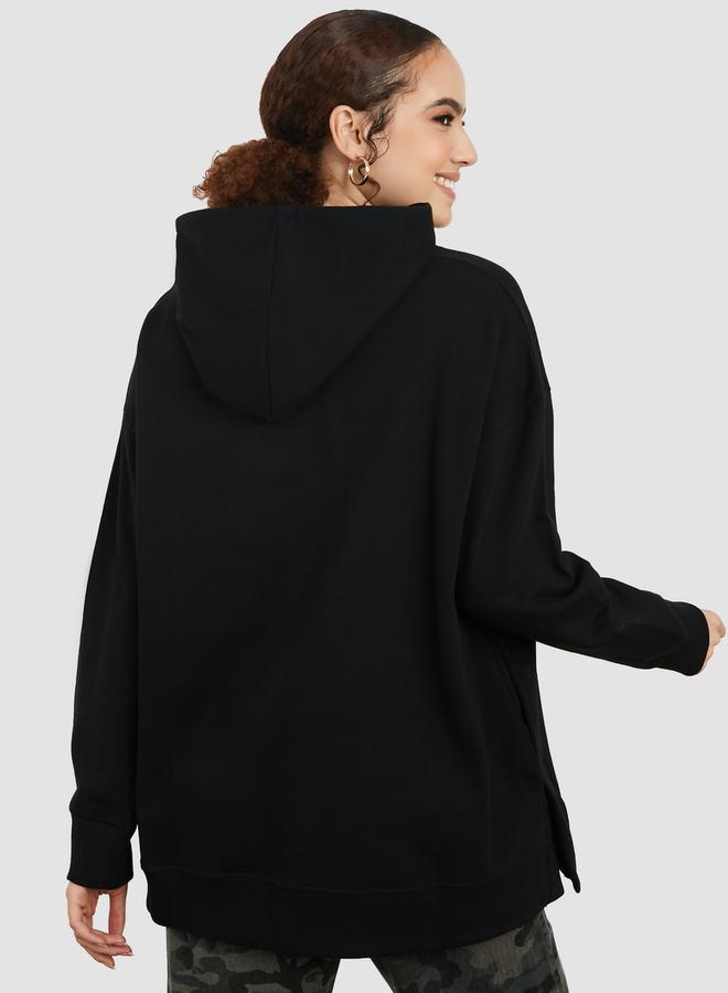 Styli Oversized Longline Hoodie With Dropped Shoulder - Image 4