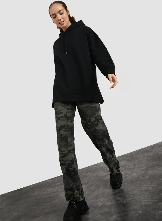 Styli Oversized Longline Hoodie With Dropped Shoulder - Image 2