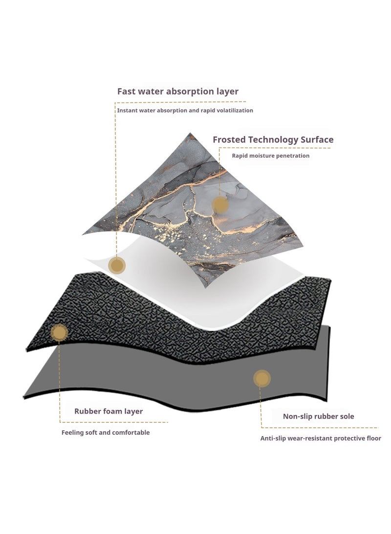سجادة أرضية شبه دائرية من الطين دياتوم ، سجادة أرضية نصف دائرية من الرخام ، ممسحة نصف دائرية ممسحة سجادة مبدعة مضادة للانزلاق ، ممسحة ترحيب للمدخل الداخلي والخارجي للباب الأمامي ، سجادة أرضية خارجية للديكور المنزلي ، حصيرة أرضية الحمام ، طين دياتوم شرفة منزلية (40 × 60 سم) - Image 4
