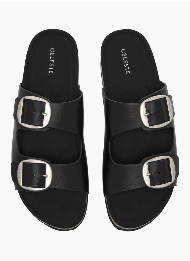 Celeste Women's Buckle Detail Slip-On Flat Sandals  - Image 1