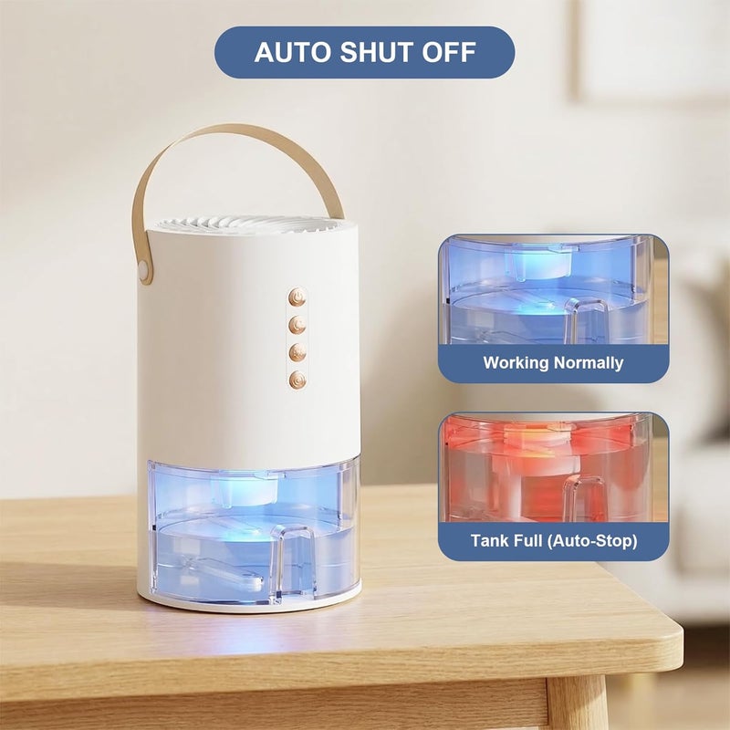 Gizmolet Dehumidifier, 44 OZ Small Dehumidifiers for Room for Home, Quiet with Auto Shut Off, 7 Color Ambient Light, Fresh Air with Negative Ions, Ideal for Bedroom, Bathroom, RV, Closet(White) - Image 5
