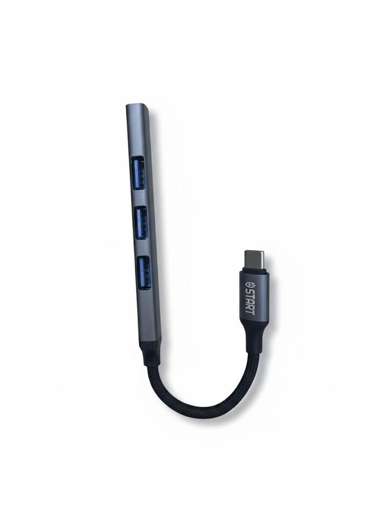 Start 4-Port Portable USB 3.0 Hub With Splitter Adapter Cable Black - Image 3