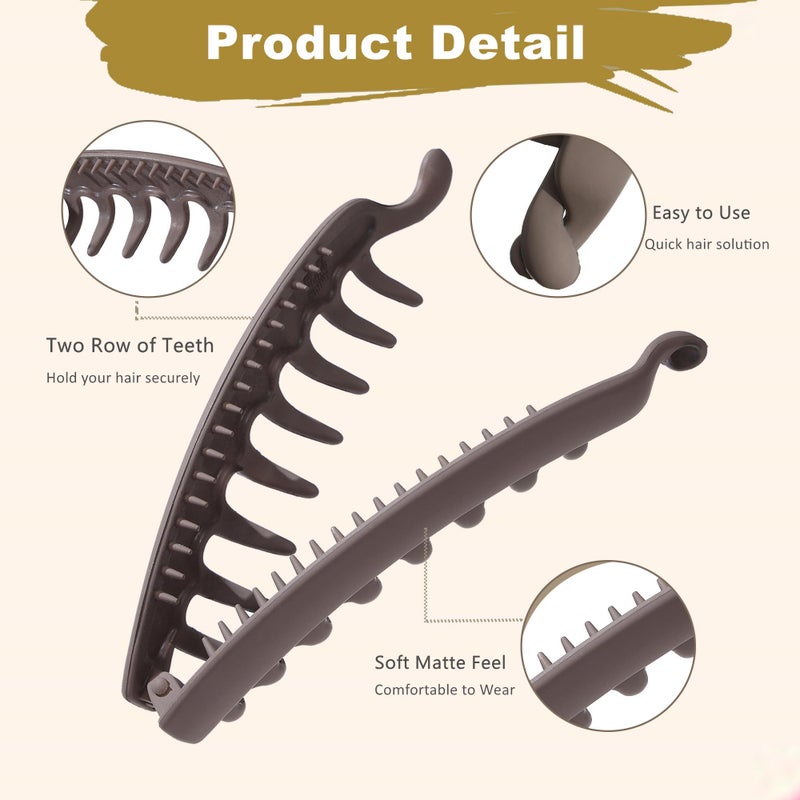 Eyegla 6 Pack 5 Inch Banana Hair Clips for Women Thin Fine Thick Hair,Strong Banana Claw Clips for Hair - Image 5