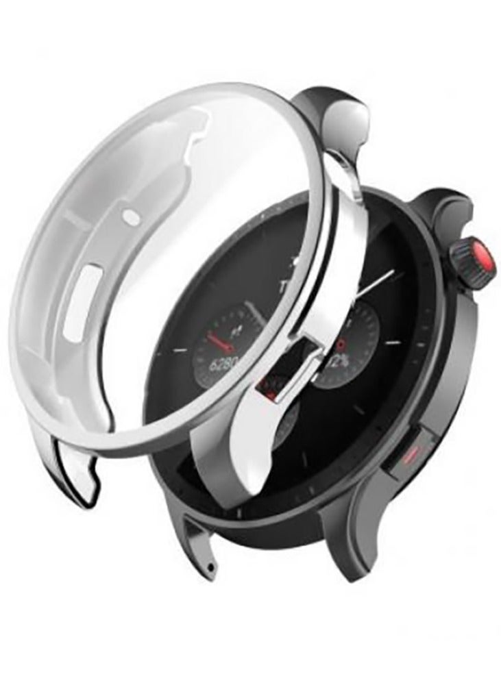 Amazfit GTR4 Smart Watch Soft Plating TPU Bumper Protective Case - Silver