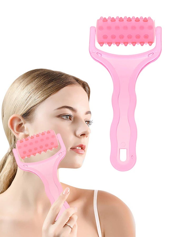 Round Roller Face & Body Massager with Handle, Pain Relief Tool for Neck Shoulder Back Legs Arms, Cellulite & Plantar Fasciitis - Image 1