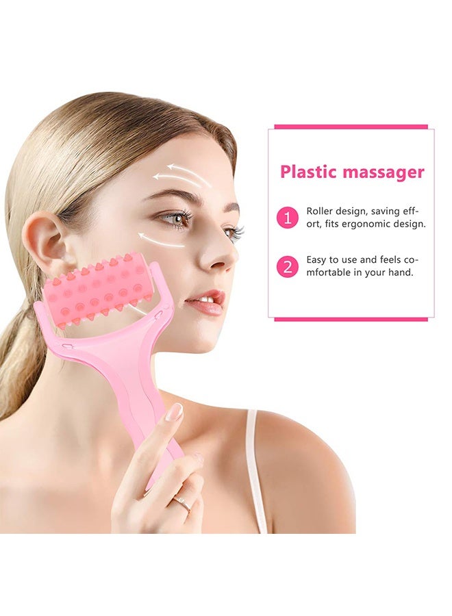 Round Roller Face & Body Massager with Handle, Pain Relief Tool for Neck Shoulder Back Legs Arms, Cellulite & Plantar Fasciitis - Image 3