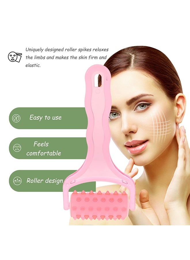 Round Roller Face & Body Massager with Handle, Pain Relief Tool for Neck Shoulder Back Legs Arms, Cellulite & Plantar Fasciitis - Image 2