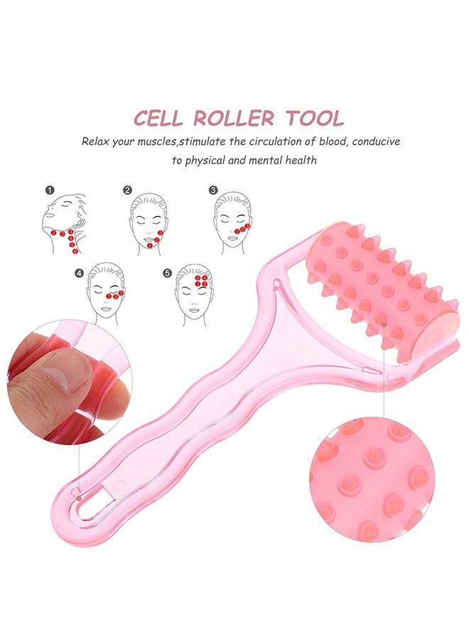 Round Roller Face & Body Massager with Handle, Pain Relief Tool for Neck Shoulder Back Legs Arms, Cellulite & Plantar Fasciitis - Image 4