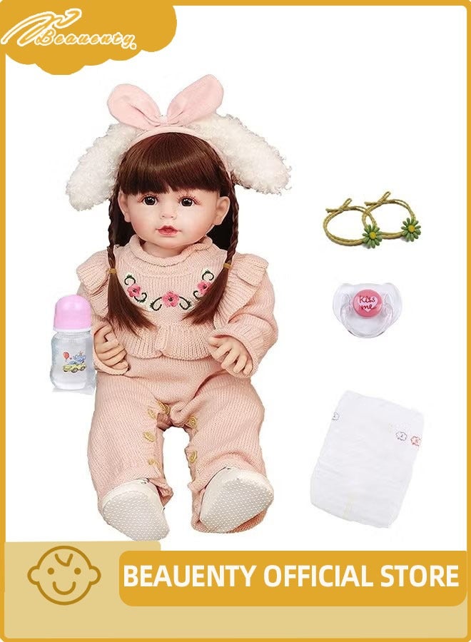Beauenty Reborn 22 inch Realistic Newborn Doll  a Realistic Soft Silicone Doll Suitable For Girls Equipped With Pacifiers And Doll clothes Diapers suitable For Children over 3 years old - Image 1