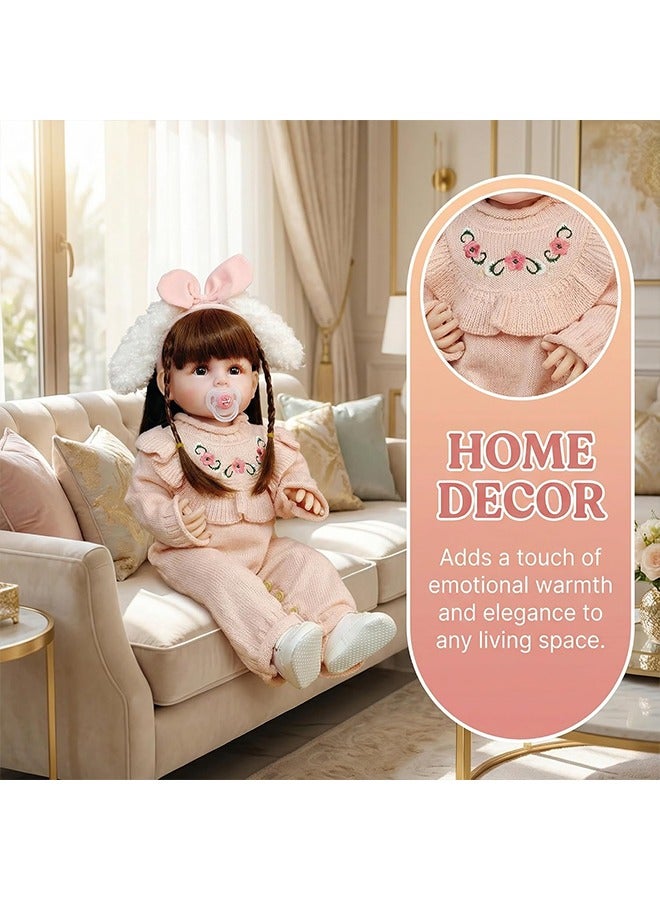 Beauenty Reborn 22 inch Realistic Newborn Doll  a Realistic Soft Silicone Doll Suitable For Girls Equipped With Pacifiers And Doll clothes Diapers suitable For Children over 3 years old - Image 5