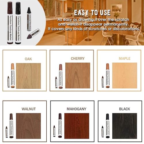 KRySt Furniture Touch-Up Marker | Colour Wood Repair Markers for Scratch Removal on Wooden Furniture, Floor, Table, Cabinet & Door | Quick Dry Surface (Set of 13) - Image 3