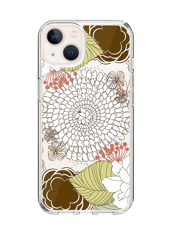 Stylizedd Classic Clear Case for Apple iPhone 14 Plus Case Hybrid Soft Cover Flexible Edges Anti Drop TPU PC Gel Thin Transparent Cover - Blooming Flower