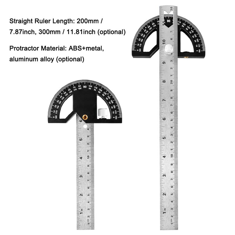 2in1 Multifunctional Magnetic Straight and Angle Measuring Ruler Woodworking Scribe Ruler Woodworking Ruler Detachable Angle Gauge Double Scales Combination Ruler with Mortise and Tenon Function - Image 2